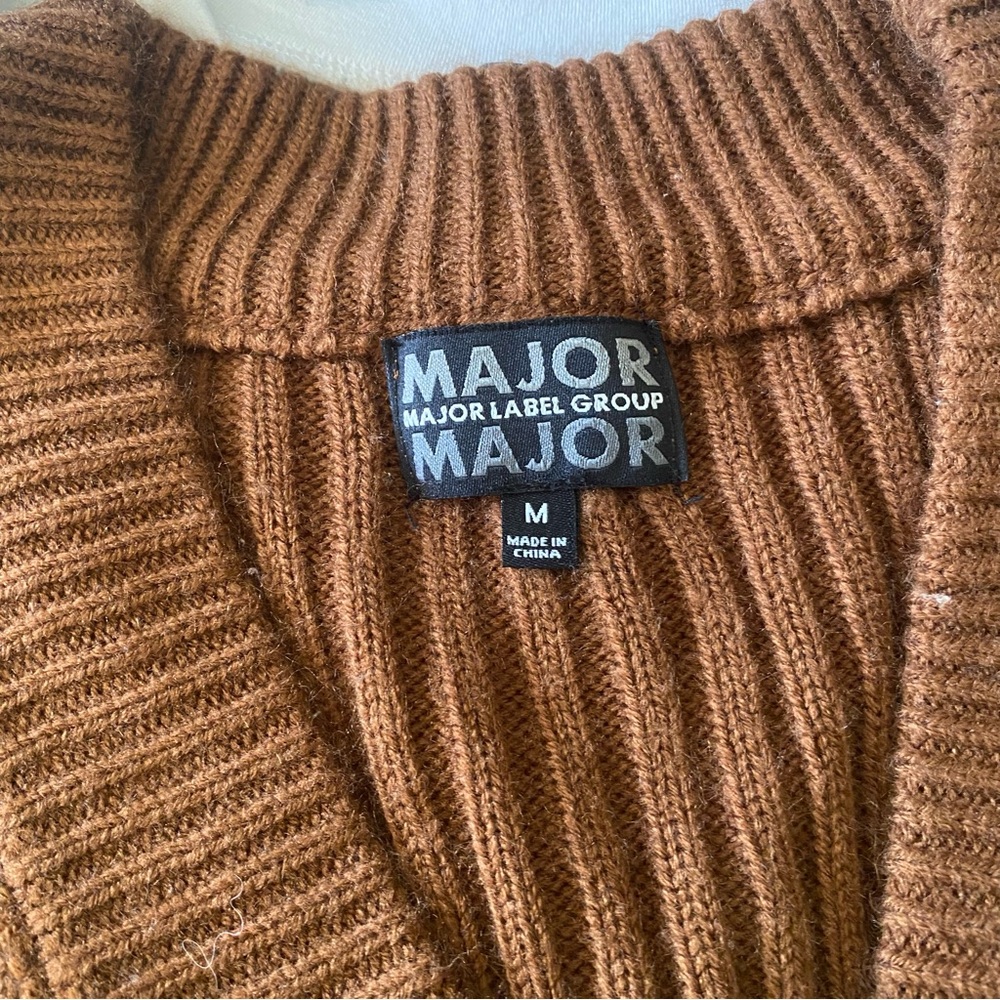 Major Label Brown Ribbed Knit Vest - Picture 7 of 7